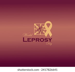 "World Leprosy Day" raises awareness of a disease that many people believe to be extinct. Flat illustration, flat design, hand.