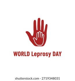Día Mundial de la Lepra Red Nested Hands Unity Graphic