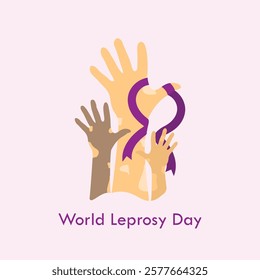 World Leprosy Day vector illustration. 30 January. Leprosy, also known as Hansen's disease, is a chronic bacterial infection that affects the skin, nerves, eyes, and nose.