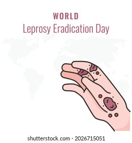 Día Mundial de la Erradicación de la Lepra , Diseño de ilustraciones vectoriales.
