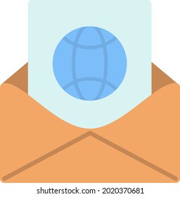 World Letter Flat Vector Icon Design
