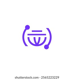 World letter W Technology icon logo design vector illustration