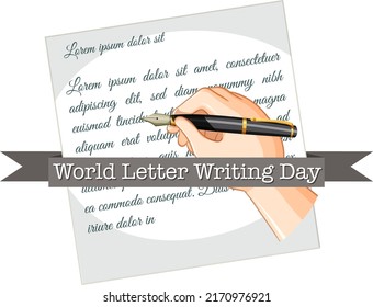 World Letter Writing Day Banner Design illustration