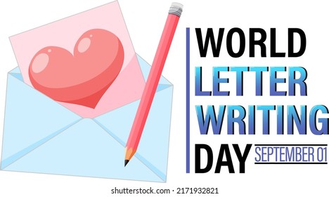 World Letter Writing Day Banner Design illustration