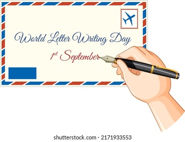 World Letter Writing Day Banner Design illustration