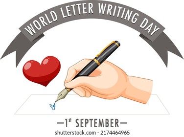 World Letter Writing Day Banner Design Illustration