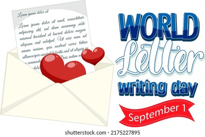World Letter Writing Day Banner Design illustration