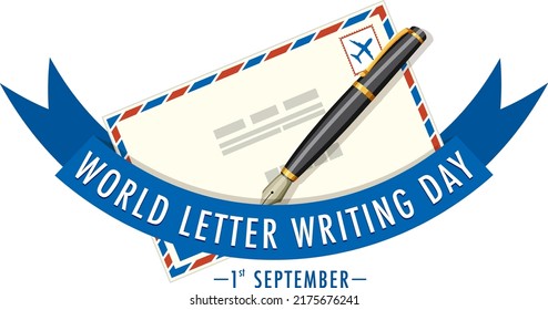 World Letter Writing Day Banner Design illustration