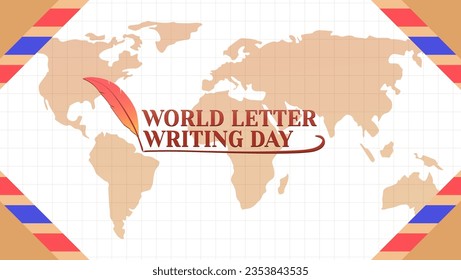 World letter writing day flat design, suitable for greeting card, poster est