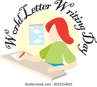 world letter writing day illustration