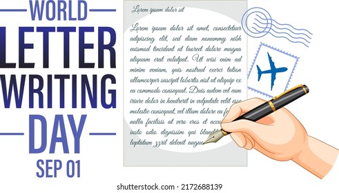 World Letter Writing Day Poster Design Stock Vector (Royalty Free ...