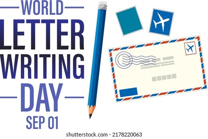 World Letter Writing Day Poster Design illustration