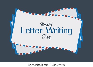 World Letter Writing Day typography on the envelope symbol. 