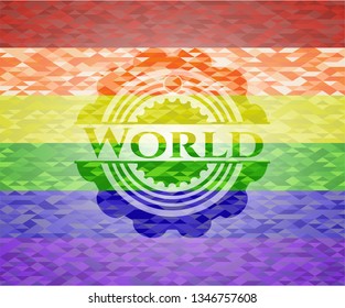 World lgbt colors emblem 