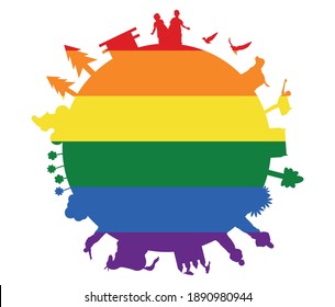 world LGBT flag. gay, lesbian, bisexual and transgender icon vector