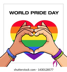 World LGBT Pride Day background with Gay Flag 