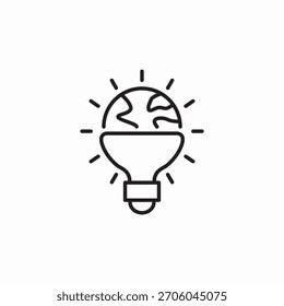world light bulb icon sign vector