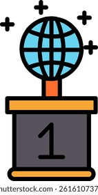 World Line Filled Vector Icon Design