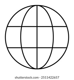 World Line Icon. Contact Icon Editable Stroke Vector Illustration