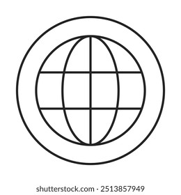 World Line Icon. Contact Icon Editable Stroke Vector Illustration