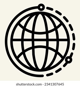 World line icon. Planet vector illustration isolated on white. Earth outline style designed for and app. Eps 10.