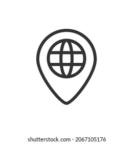 World line icon in trendy style. Stroke vector pictogram isolated on a white background. World premium outline icons.