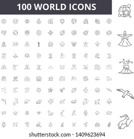 World line icons, signs, vector set, outline illustration concept 