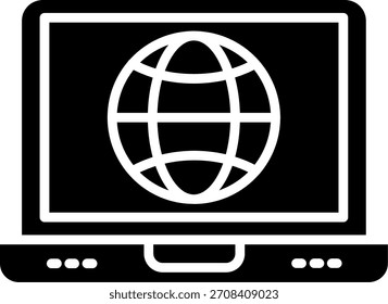 Diseño de iconos de Vector de línea mundial