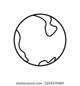 World Lineal Icon Symbol Vector. Black Outline World Icon