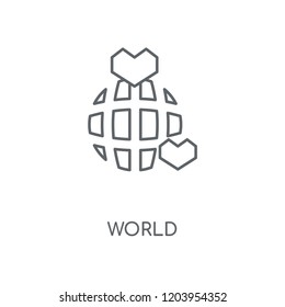 World linear icon. World concept stroke symbol design. Thin graphic elements vector illustration, outline pattern on a white background, eps 10.
