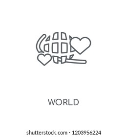World linear icon. World concept stroke symbol design. Thin graphic elements vector illustration, outline pattern on a white background, eps 10.
