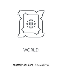 World linear icon. World concept stroke symbol design. Thin graphic elements vector illustration, outline pattern on a white background, eps 10.