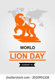 world lion day banner, poster vector. simple flat design. eps 10