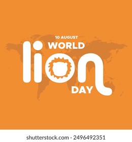 world lion day, lion day held on 10 August, editable social media template, world lion day stock illustration or vector file. 