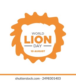 world lion day, lion day held on 10 August, editable social media template, world lion day stock illustration or vector file. 