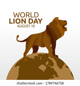 World Lion Day Vector Illustration 