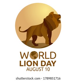 World Lion Day Vector Illustration 