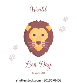 Día Mundial de los Leones, Diseño de ilustraciones vectoriales.