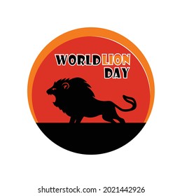 World lion day Vector Illustration. great for label, logo and icon