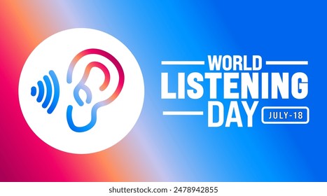 Hintergrund des World Listening Day Vorlage. Festliche Musik. Verwenden Sie eine Hintergrund-, Banner-, Plakat-, Karten- und Poster-Design-Vorlage mit Textinschrift und Standardfarbe. Vektorillustration.