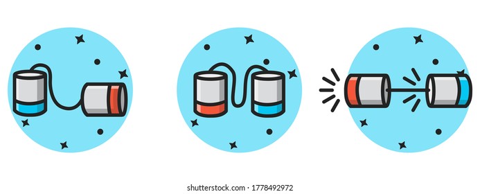 world listening day, tin can telephone vector Illustration