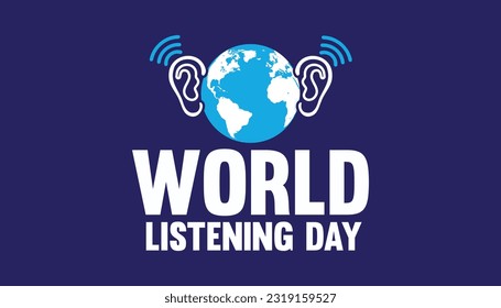 World Listening Day vector. Ear silhouette icon vector, Listening Day Poster, July 18