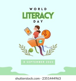 Día Mundial de la Alfabetización con Concepto de Diseño de Objetos de Libro