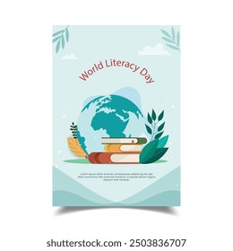 Día Mundial de la Alfabetización Ilustración vectorial Flyer Plantilla