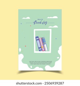 world literacy day vector illustration flyer template design