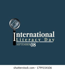 Cartel de icono de la plantilla web del Día Mundial de la Alfabetización. ilustración vectorial. 8 de septiembre