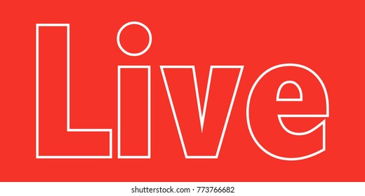 World "Live" on red background. Logo for live stream.