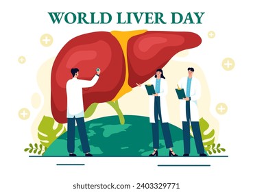 World Liver Day Vector Illustration on April 19th to Raise Global Awareness of Hepatitis and Healthy in Flat Cartoon Background Design