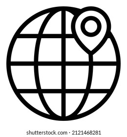World Location Flat Icon Isolated On White Background