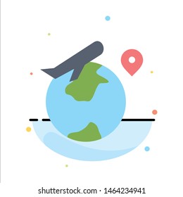 World, Location, Fly, Job Abstract Flat Color Icon Template. Vector Icon Template background